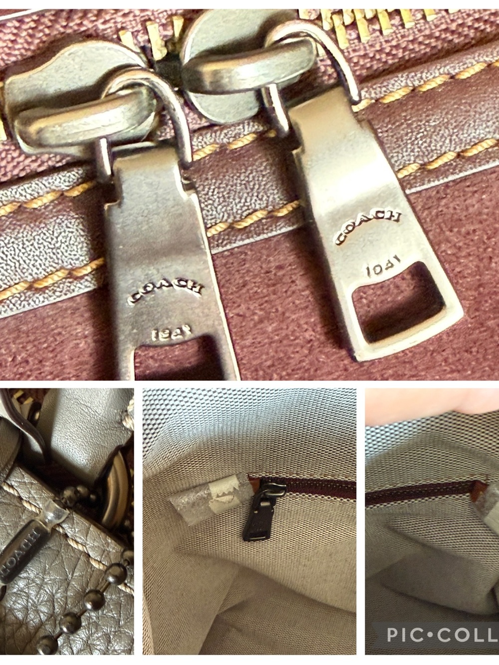 Coach 2nd Generation 1941 Rogue 31 Handbag Heather Grey/Oxblood Suede EXCELLENT - Picture 14 of 16